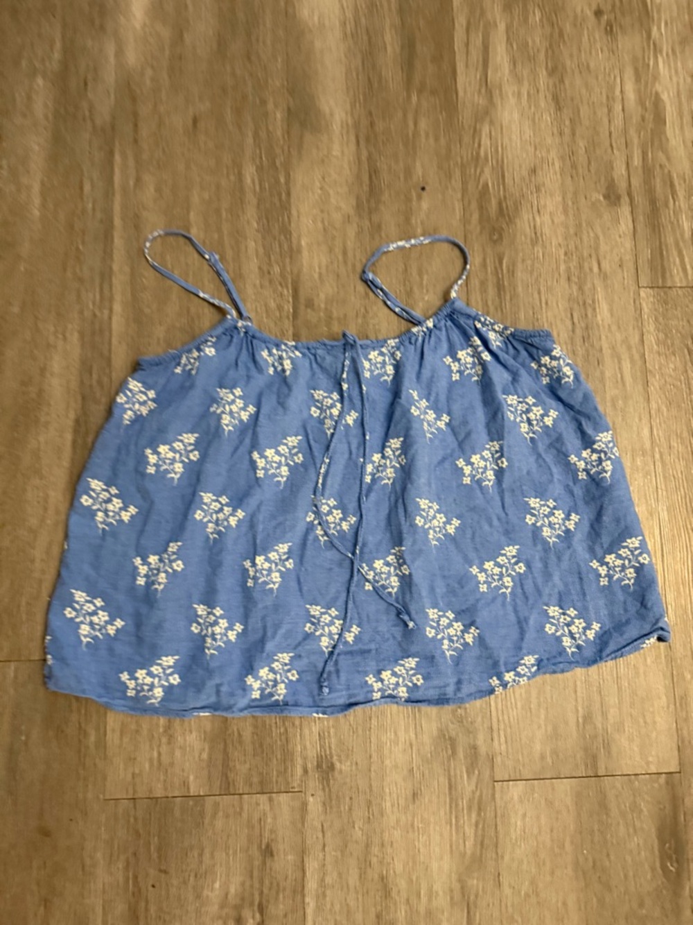 H&M Blue Floral Spaghetti Strap Crop Top - Picture 3 of 6